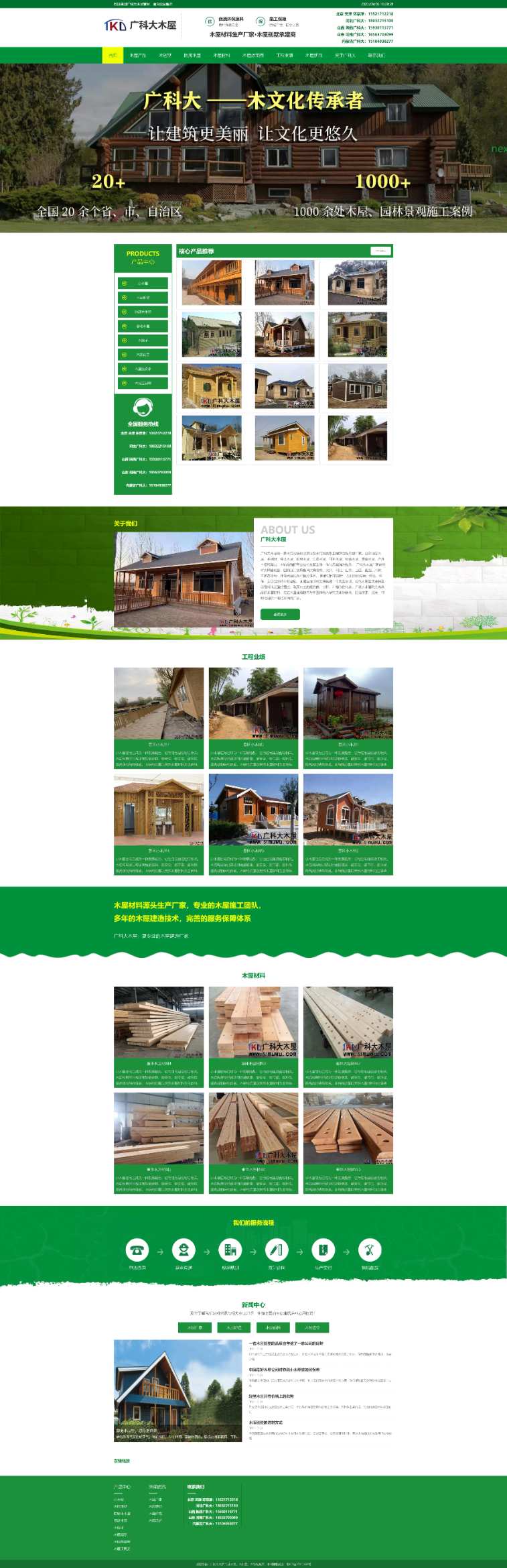 帝国cms绿色响应式木材